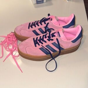 Adidas Women's Pink and Navy Sneakers